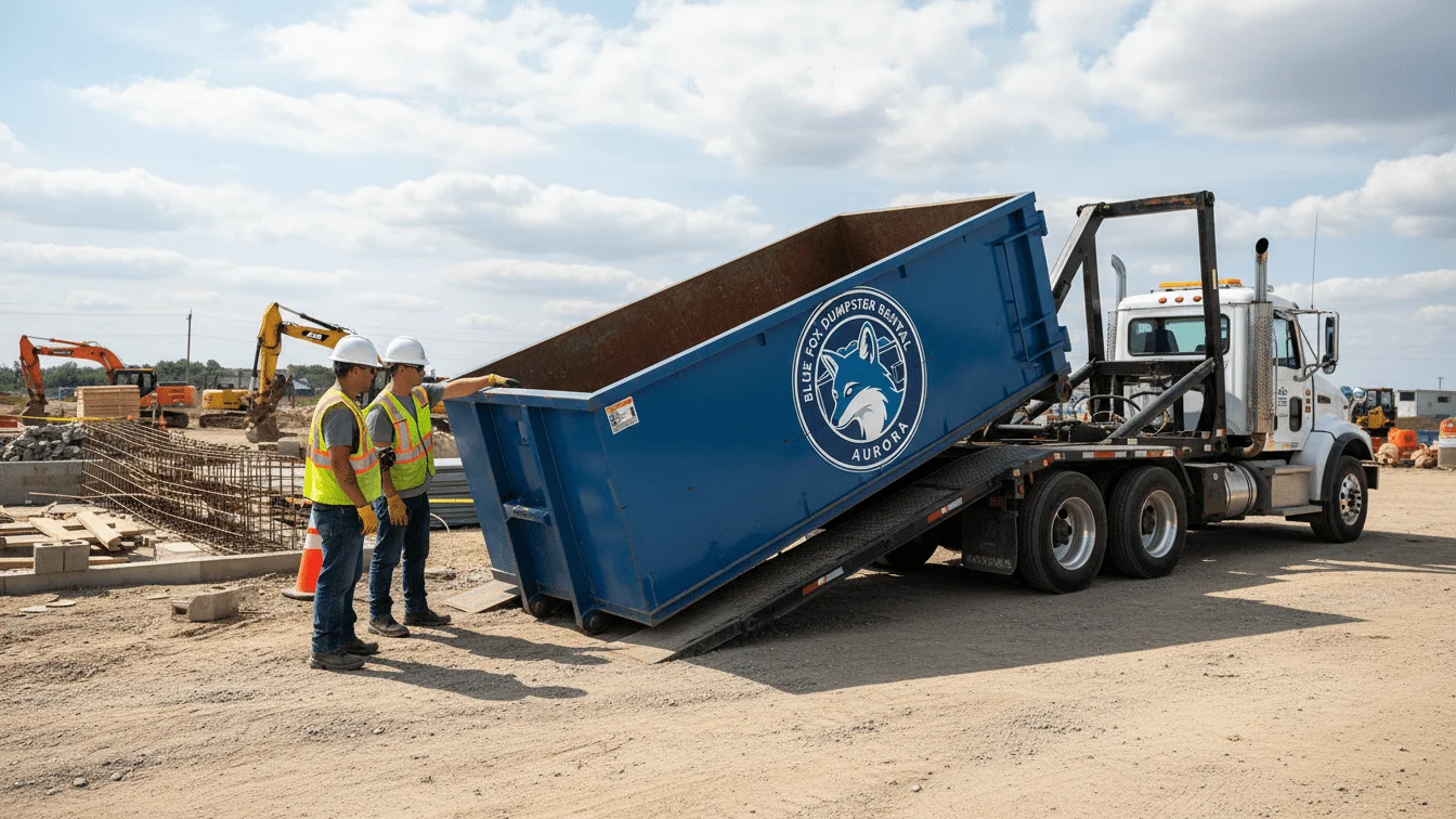 Dumpster Being Delivered Construction Site-img